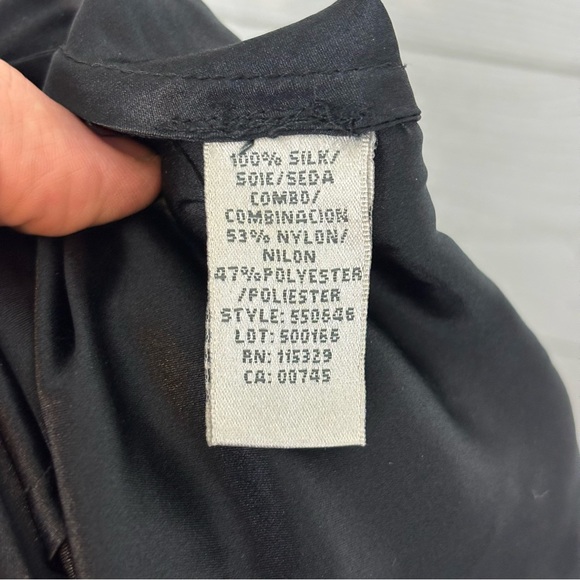 Vintage Badgley Mischka Black/Gold 100% Silk Mini Dress Size 2 - Picture 6 of 7